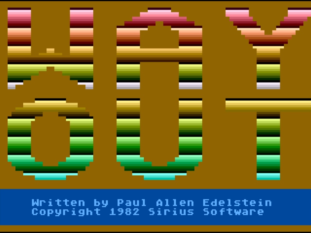 Title Screen of Wayout for Atari 8 Bit